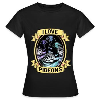 Pigeon Racing Pigeon Fancier Carrier Pigeon Turtle Dove - Women's T-Shirt - black - Front - AI Model Female 172 dark (172cm)