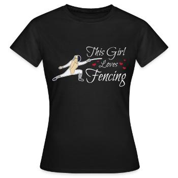 Cette fille aime l'escrime Epée de cadeau d'escrimeur sportif - T-shirt Femme - noir - Devant - AI Model Female 172 dark (172cm)