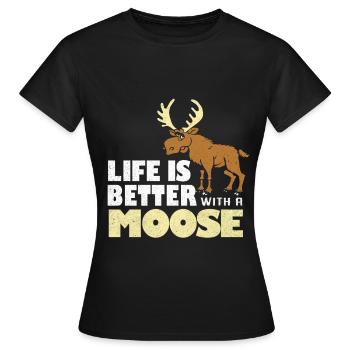 Elch - Frauen T-Shirt - Schwarz - Vorne - AI Model Female 172 dark (172cm)