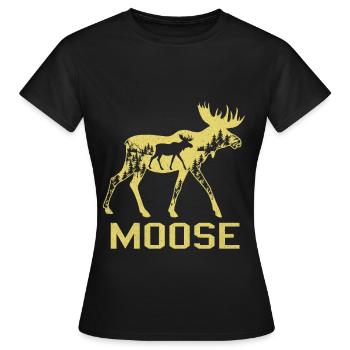 Elch - Frauen T-Shirt - Schwarz - Vorne - AI Model Female 172 dark (172cm)