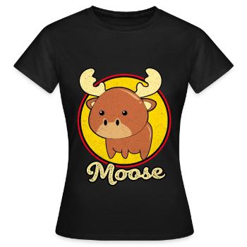 Elch - Frauen T-Shirt - Schwarz - Vorne - AI Model Female 172 dark (172cm)
