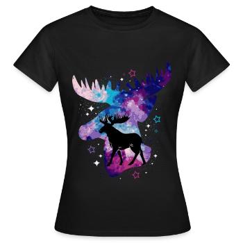 Elch - Frauen T-Shirt - Schwarz - Vorne - AI Model Female 172 dark (172cm)