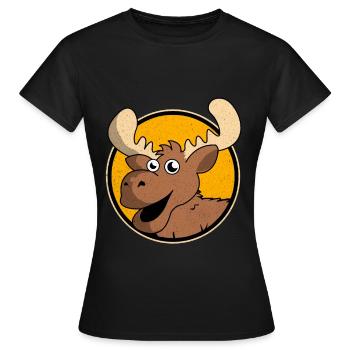 Elch - Frauen T-Shirt - Schwarz - Vorne - AI Model Female 172 dark (172cm)