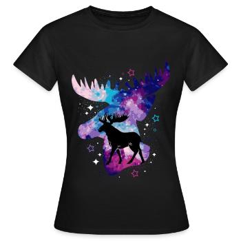 Elche Elche Hirsch Geweih Rentier Reh Geschenk - Frauen T-Shirt - Schwarz - Vorne - AI Model Female 172 dark (172cm)