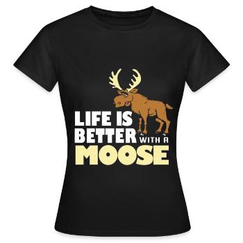 Elche Elche Hirsch Geweih Rentier Reh Geschenk - Frauen T-Shirt - Schwarz - Vorne - AI Model Female 172 dark (172cm)
