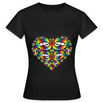 LGBT - T-shirt Femme - noir - Devant - AI Model Female 172 dark (172cm)