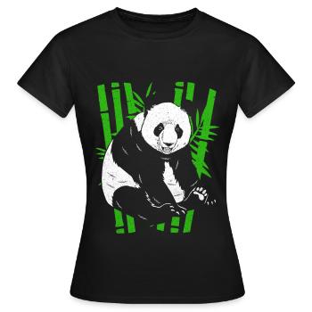 Panda - T-shirt Femme - noir - Devant - AI Model Female 172 dark (172cm)