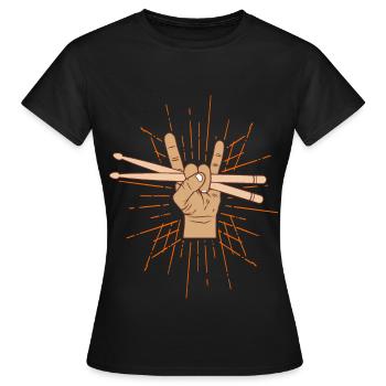 Batteur Baguettes Baguettes Cadeau Batteur - T-shirt Femme - noir - Devant - AI Model Female 172 dark (172cm)