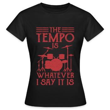 Le batteur détermine le cadeau du batteur Tempo - T-shirt Femme - noir - Devant - AI Model Female 172 dark (172cm)