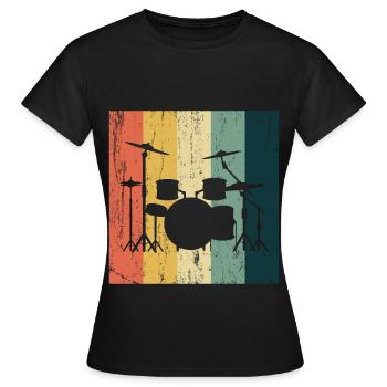 Drummer Raggae Percussion Schlagzeuger Geschenk - Frauen T-Shirt - Schwarz - Vorne - AI Model Female 172 dark (172cm)