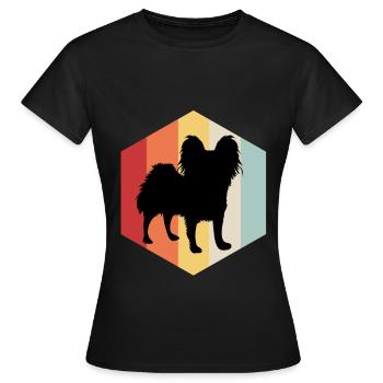 Papillon chien nainspanel chien ami animal - T-shirt Femme - noir - Devant - AI Model Female 172 dark (172cm)