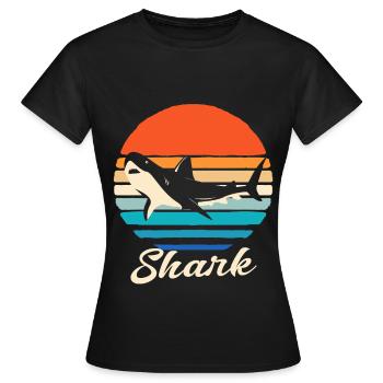 Shark Fish Shark Shark Fin Sharks Ocean - Women's T-Shirt - black - Front - AI Model Female 172 dark (172cm)