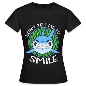 Shark Fish Shark Shark Fin Sharks Ocean - Women's T-Shirt - black - Front - AI Model Female 172 dark (172cm)