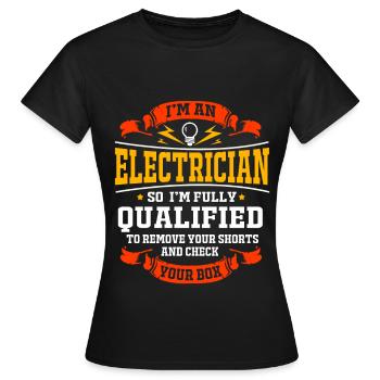 Électricien Électrotechnique Électronique Volt Watt - T-shirt Femme - noir - Devant - AI Model Female 172 dark (172cm)