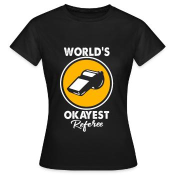 Arbitre arbitre jaune carton rouge costume balle - T-shirt Femme - noir - Devant - AI Model Female 172 dark (172cm)