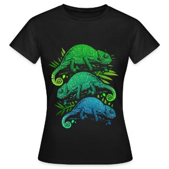 Caméléon - T-shirt Femme - noir - Devant - AI Model Female 172 dark (172cm)