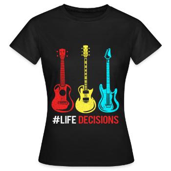 guitar - Women's T-Shirt - black - Front - AI Model Female 172 dark (172cm)