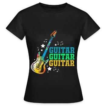 guitar - Women's T-Shirt - black - Front - AI Model Female 172 dark (172cm)