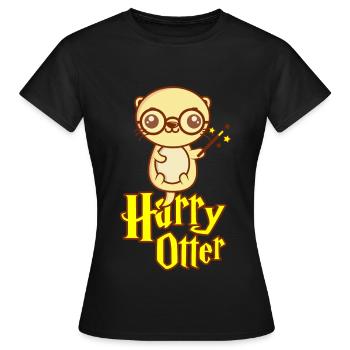 HARRY OTTER Seeotter Geschenk Für Tierpflegerin - Frauen T-Shirt - Schwarz - Vorne - AI Model Female 172 dark (172cm)