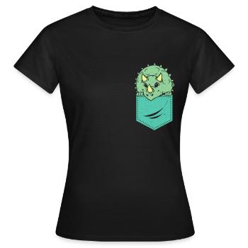 Triceratops - T-shirt Femme - noir - Devant - AI Model Female 172 dark (172cm)
