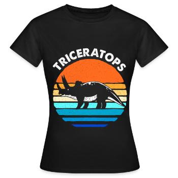 Triceratops - T-shirt Femme - noir - Devant - AI Model Female 172 dark (172cm)