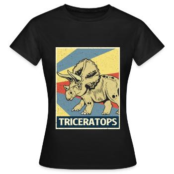 Triceratops - T-shirt Femme - noir - Devant - AI Model Female 172 dark (172cm)