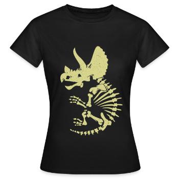 Triceratops - T-shirt Femme - noir - Devant - AI Model Female 172 dark (172cm)