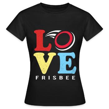 Frisbee - Women's T-Shirt - black - Front - AI Model Female 172 dark (172cm)