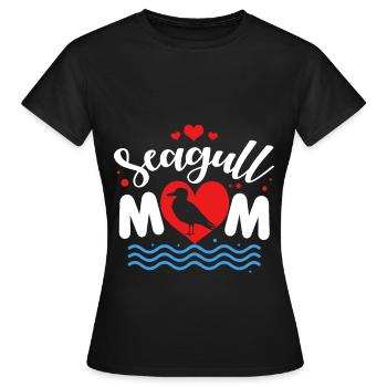 Mouette cadeau oiseau de mer Moin Oiseau de mer hirondelles - T-shirt Femme - noir - Devant - AI Model Female 172 dark (172cm)