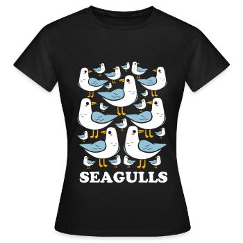 Mouette cadeau oiseau de mer Moin Oiseau de mer hirondelles - T-shirt Femme - noir - Devant - AI Model Female 172 dark (172cm)