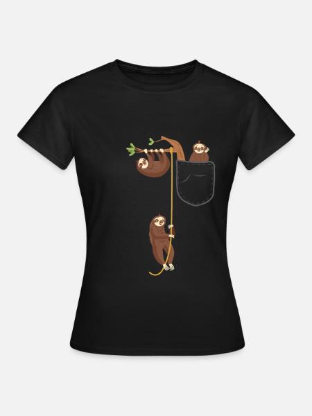 Faultiere Tasche Tier - Frauen T-Shirt - Schwarz