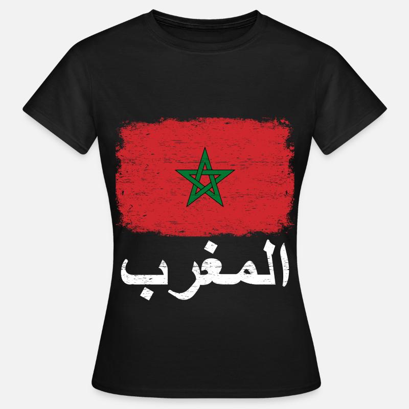 DRAPEAU MAROC Cadeau drapeau marocain - T-shirt Femme - noir