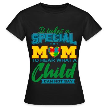 AUTISM MOM Cadeau de sensibilisation à l'autisme - T-shirt Femme - noir - Devant - AI Model Female 172 dark (172cm)