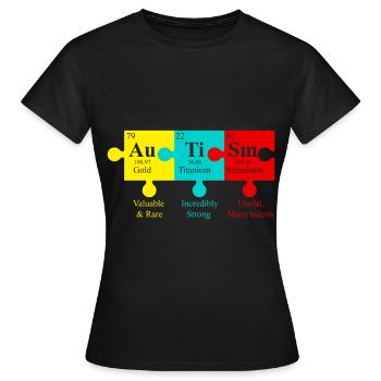 AUTISM PUZZLE Autism Awareness Gift Autist - T-shirt Femme - noir - Devant - AI Model Female 172 dark (172cm)