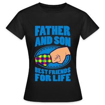 AUTISME PÈRE et fils cadeau papa autiste - T-shirt Femme - noir - Devant - AI Model Female 172 dark (172cm)