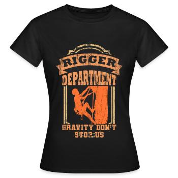 RIGGER DEPARTMENT Rigger Show Équipage cadeau - T-shirt Femme - noir - Devant - AI Model Female 172 dark (172cm)