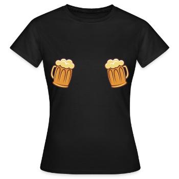 BIÈRE DRÔLE VERRE DE BIÈRE Dames cadeau buveur de bière - T-shirt Femme - noir - Devant - AI Model Female 172 dark (172cm)