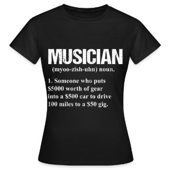 MUSICIENS cadeau guitariste pour musicien musicien - T-shirt Femme - noir - Devant - AI Model Female 172 dark (172cm)