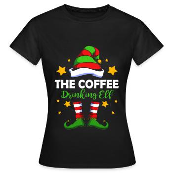 Elf Elf Christmas Gift Coffee - Women's T-Shirt - black - Front - AI Model Female 172 dark (172cm)