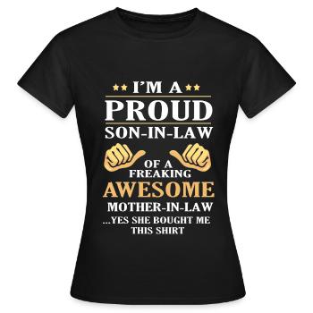 Belle-mère beau-fils - T-shirt Femme - noir - Devant - AI Model Female 172 dark (172cm)