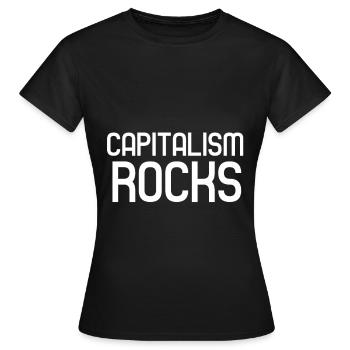 Capitalism Rockt - Women's T-Shirt - black - Front - AI Model Female 172 dark (172cm)
