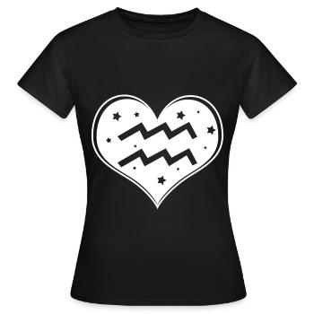 Sternzeichen Wassermann - Frauen T-Shirt - Schwarz - Vorne - AI Model Female 172 dark (172cm)