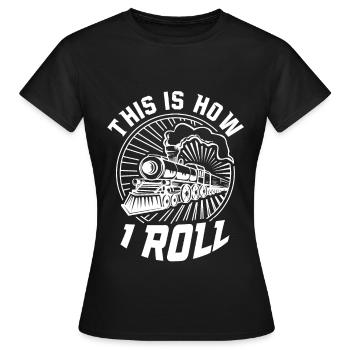 Modelleisenbahn Lokomotive Modellbauer Modellbau - Frauen T-Shirt - Schwarz - Vorne - AI Model Female 172 dark (172cm)