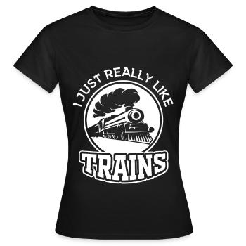 Locomotive locomotive locomotive train modélisé - T-shirt Femme - noir - Devant - AI Model Female 172 dark (172cm)