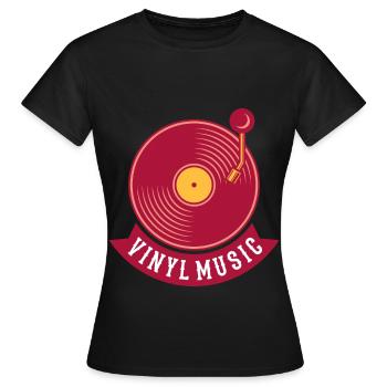 PLATINE VINYLE RECORD cadeau Vintage musique - T-shirt Femme - noir - Devant - AI Model Female 172 dark (172cm)
