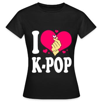 K-Pop - Frauen T-Shirt - Schwarz - Vorne - AI Model Female 172 dark (172cm)