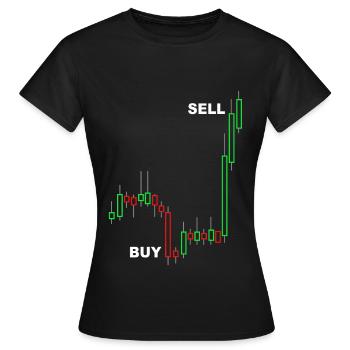 stock exchange - Women's T-Shirt - black - Front - AI Model Female 172 dark (172cm)