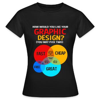 Designerin Grafiker Grafik Designer Künstler - Frauen T-Shirt - Schwarz - Vorne - AI Model Female 172 dark (172cm)