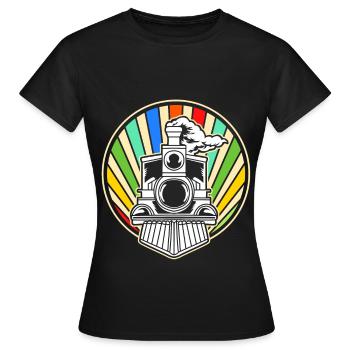 Modéliser locomotive locomotive locomotive train - T-shirt Femme - noir - Devant - AI Model Female 172 dark (172cm)