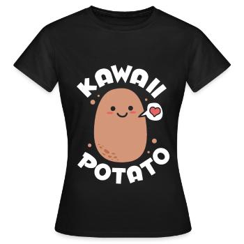 Otaku Kawaii - T-shirt Femme - noir - Devant - AI Model Female 172 dark (172cm)